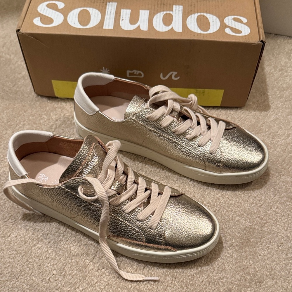 Soludos Metallic Gold Women's Sneakers
